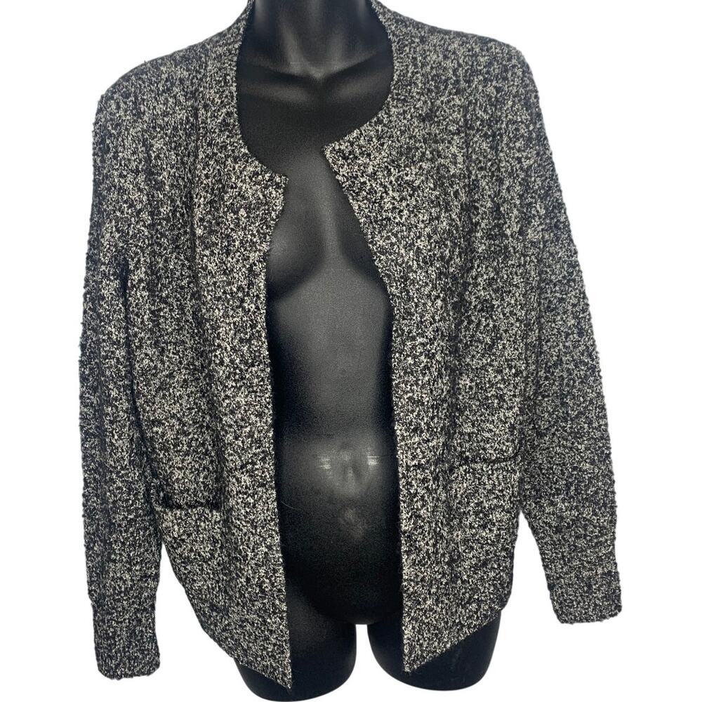 Loft Women's Small Open Cardigan Jacket Black & White New